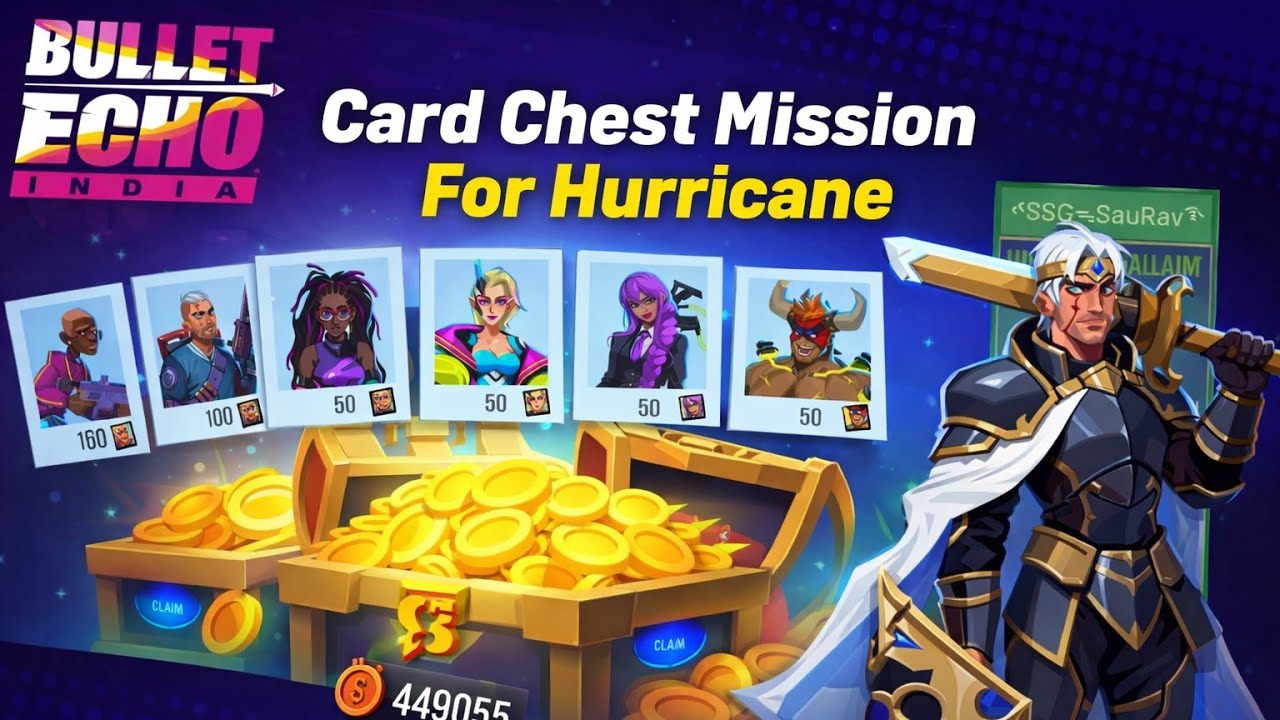 Card Chest Mission For Hurricane 🔥 | Bullet Echo India | Krafton Games 