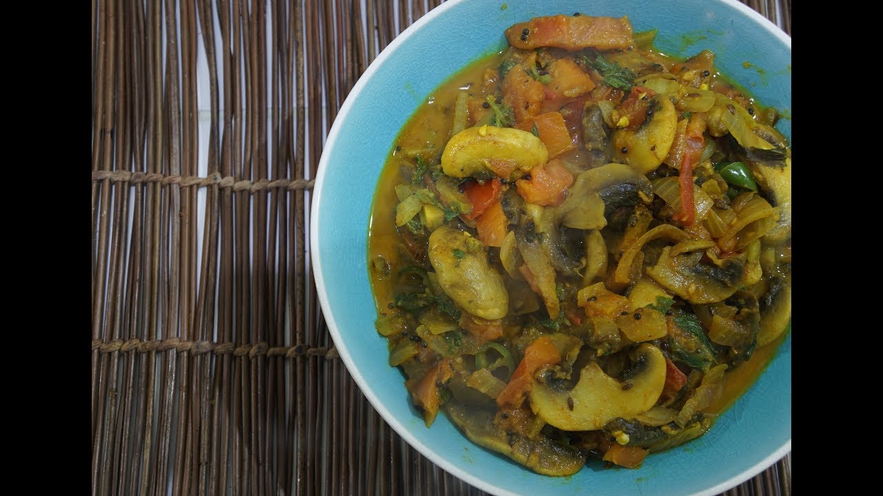 🇬🇧🇮🇳🍅 🍆 Easy Mushroom Curry Recipe - Indian Vegan Fast n Easy