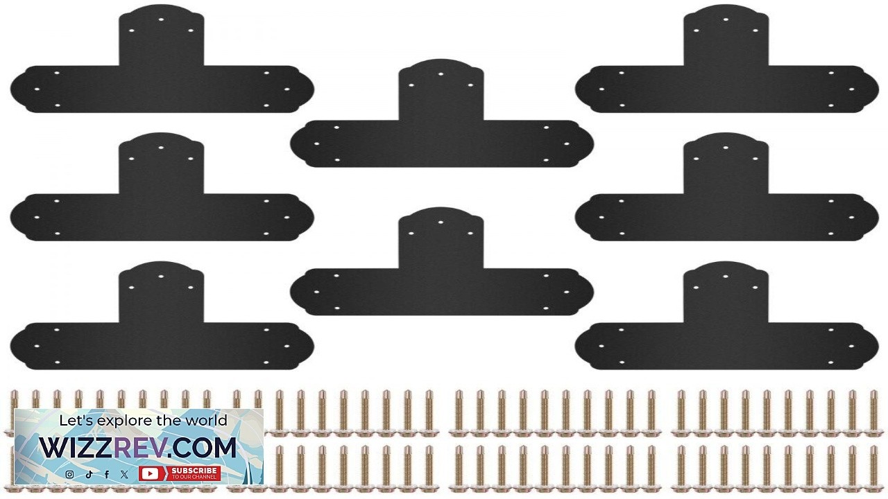 VEVOR Black T Bracket 6 ' ' x 6 ' ' 8 PCs Black Powder Coated T