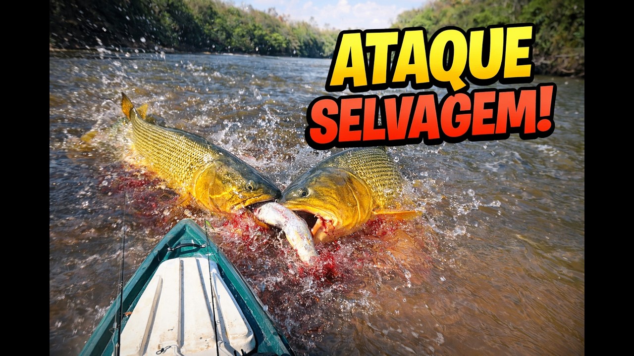 DOURADOS DEVORANDO UMA CURIMBA! CENA SELVAGEM NO RIO