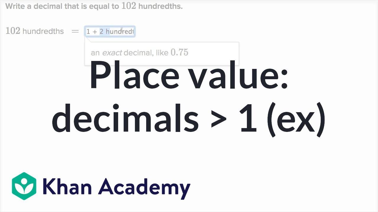 Place value for decimals greater than one (examples) | 4th grade | Khan Academy