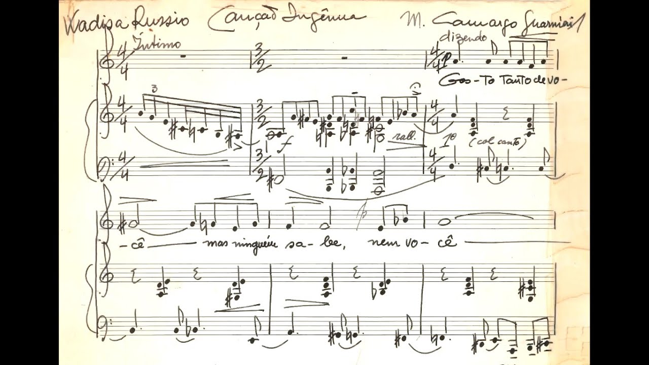 Camargo Guarnieri - Canção ingênua (Edmar Ferretti, soprano ; Camargo Guarnieri, piano)