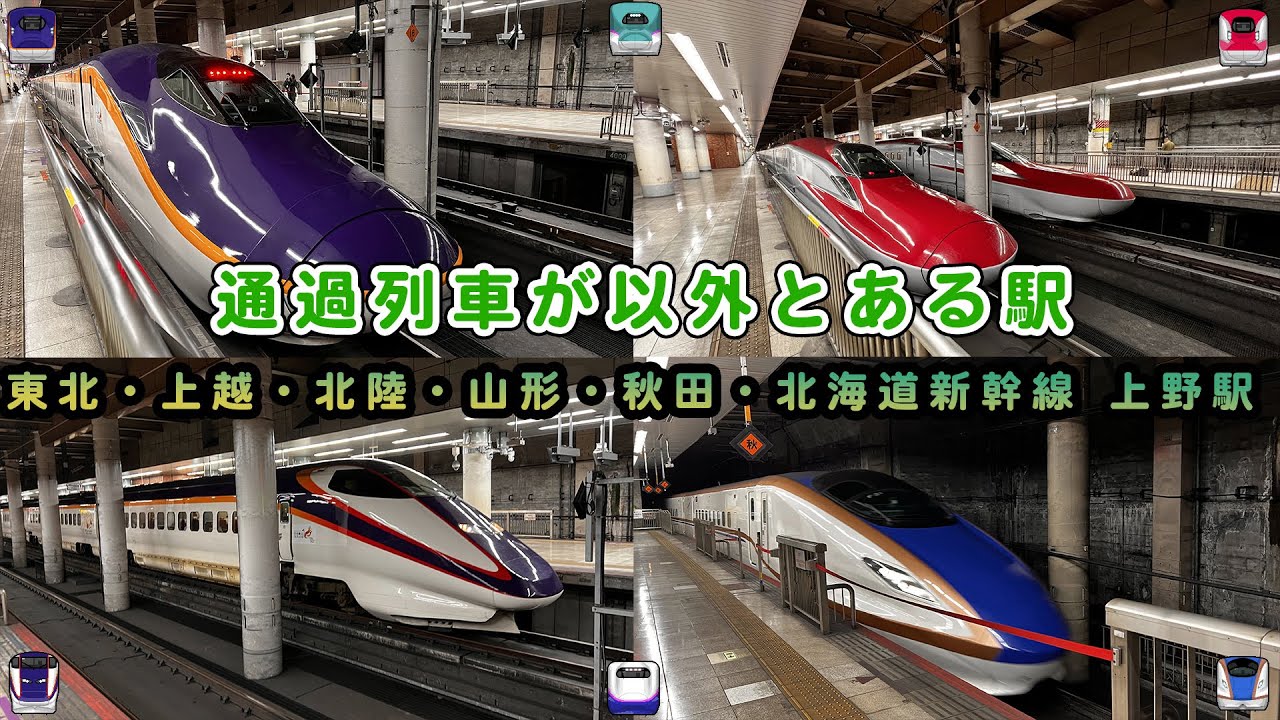 【東北への玄関口】東北・北海道・上越・北陸・山形・秋田新幹線 上野駅 発着・通過集