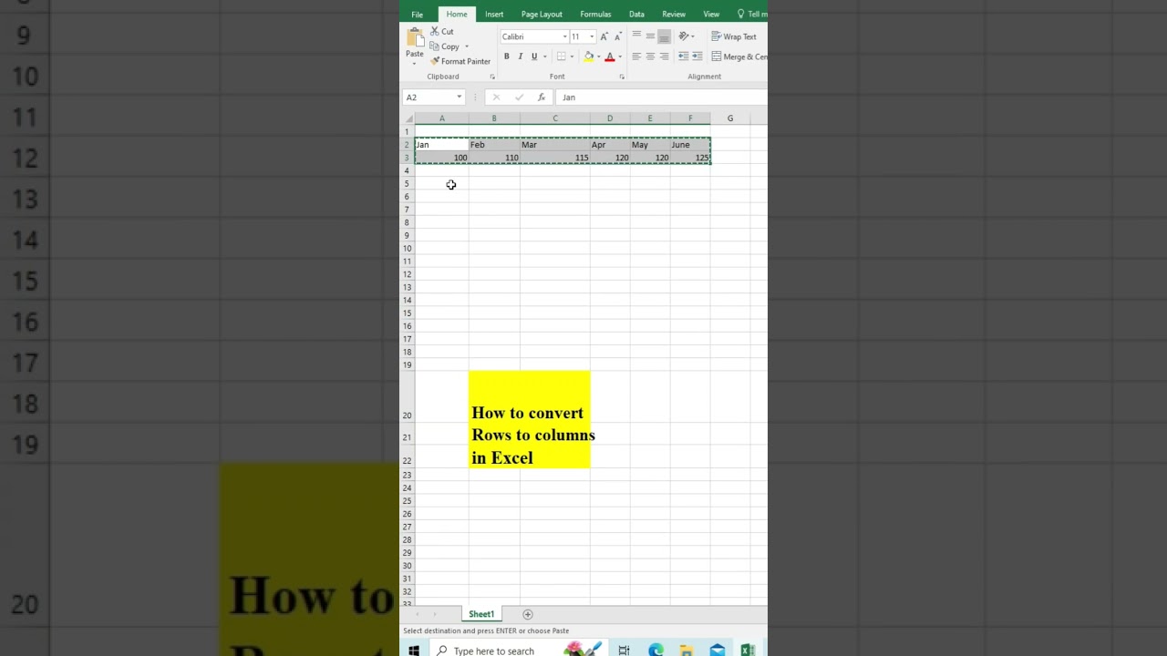Как преобразовать строки в столбцы в #Excel