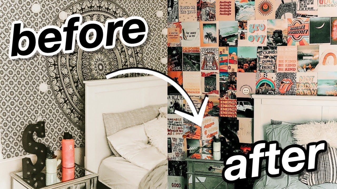 diy aesthetic wall collage (tezza inspired room transformation)