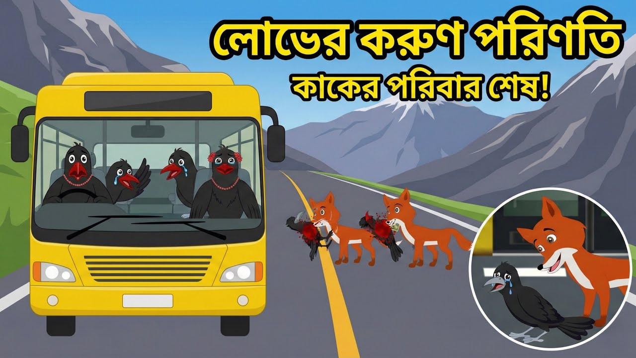 টাকার লোভে নিজের পরিবার শেষ! | লোভী কাক ও ধূর্ত শিয়াল | Bangla Moral Story | Tuni Pakhir Golpo