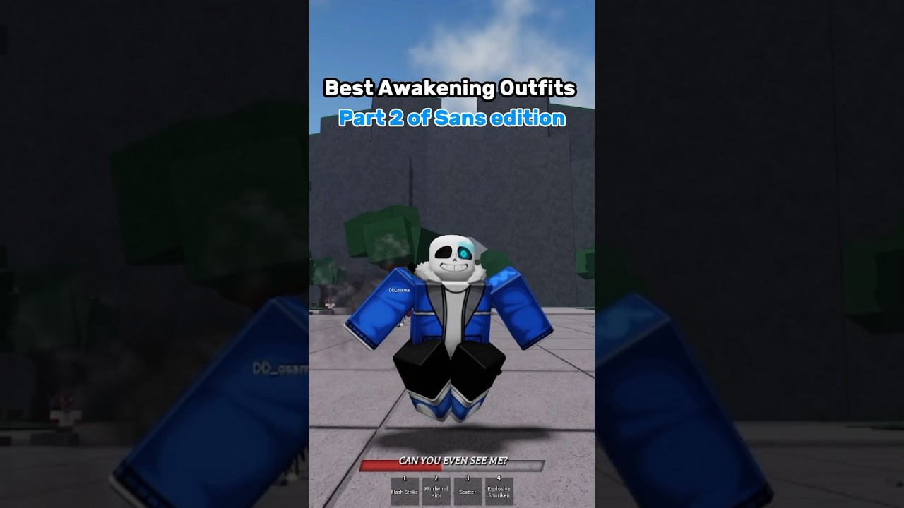 Best Awakening Outfits in #roblox #thestrongestbattlegrounds Part 4 #sans #undertale edition