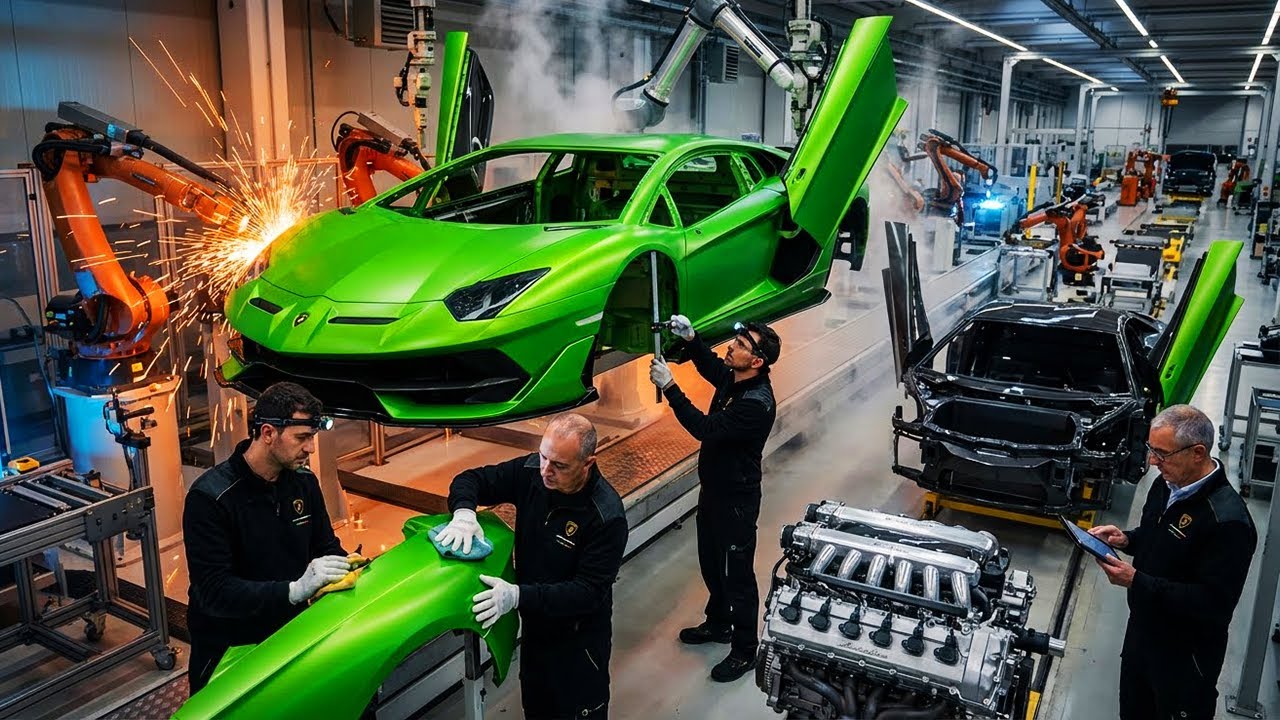 Inside Lamborghini Factory: How the Aventador SVJ is Made - $500,000 Raging Bull