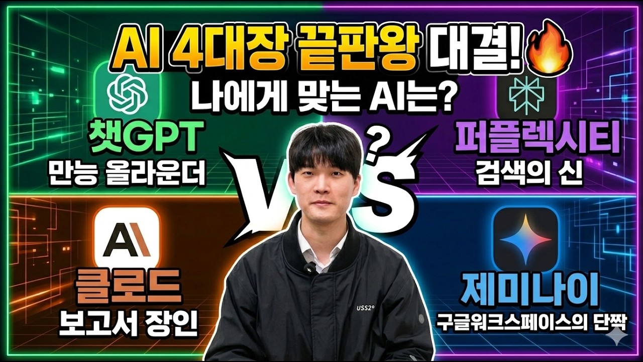 [AI 공구함] AI 4대장 총정리! #챗GPT vs #퍼플렉시티 vs #클로드 vs #제미나이, 나에게 맞는 AI는?  #ChatGPT #Perplexity  #Claude