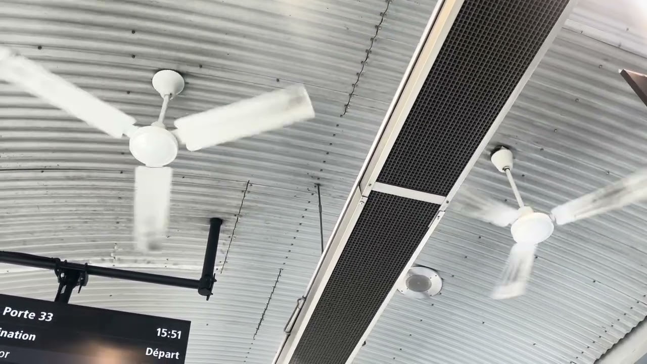 MANY Industrial Ceiling Fans at a Bus Terminal