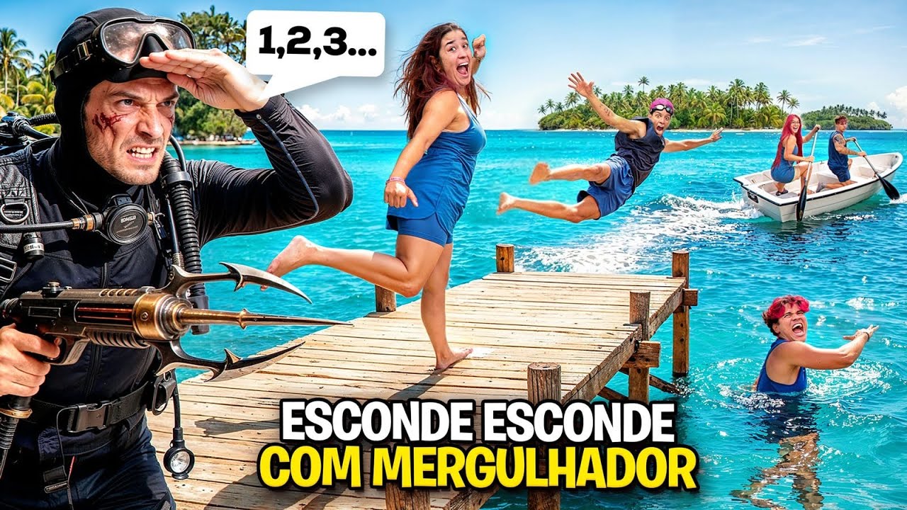 ESCONDE ESCONDE CONTRA UM MERGULHADOR DO MAL *Fomos pegos ? 