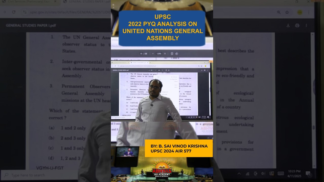 UPSC 2022 CSE PRELIMS PYQ SOLVING APPROACH ON UNITED NATIONS GENERAL ASSEMBLY