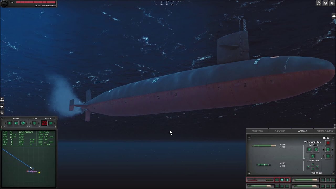 Cold Waters Treinamento 1   Jogo de Submarino