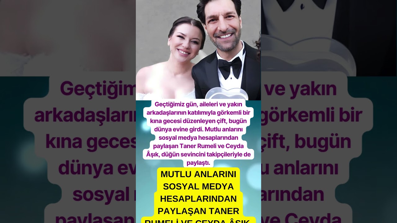 Mutlu anlarını sosyal medya hesaplarından paylaşan Taner Rumeli ve Ceyda Âşık, düğün sevincini takip