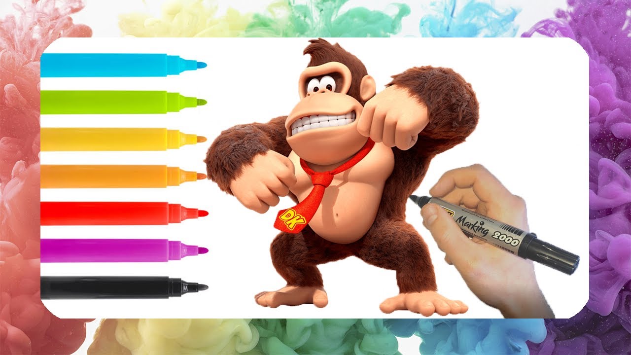 🌈☀️Aprende a Dibujar y Colorear ☀️🌈 Donkey Kong