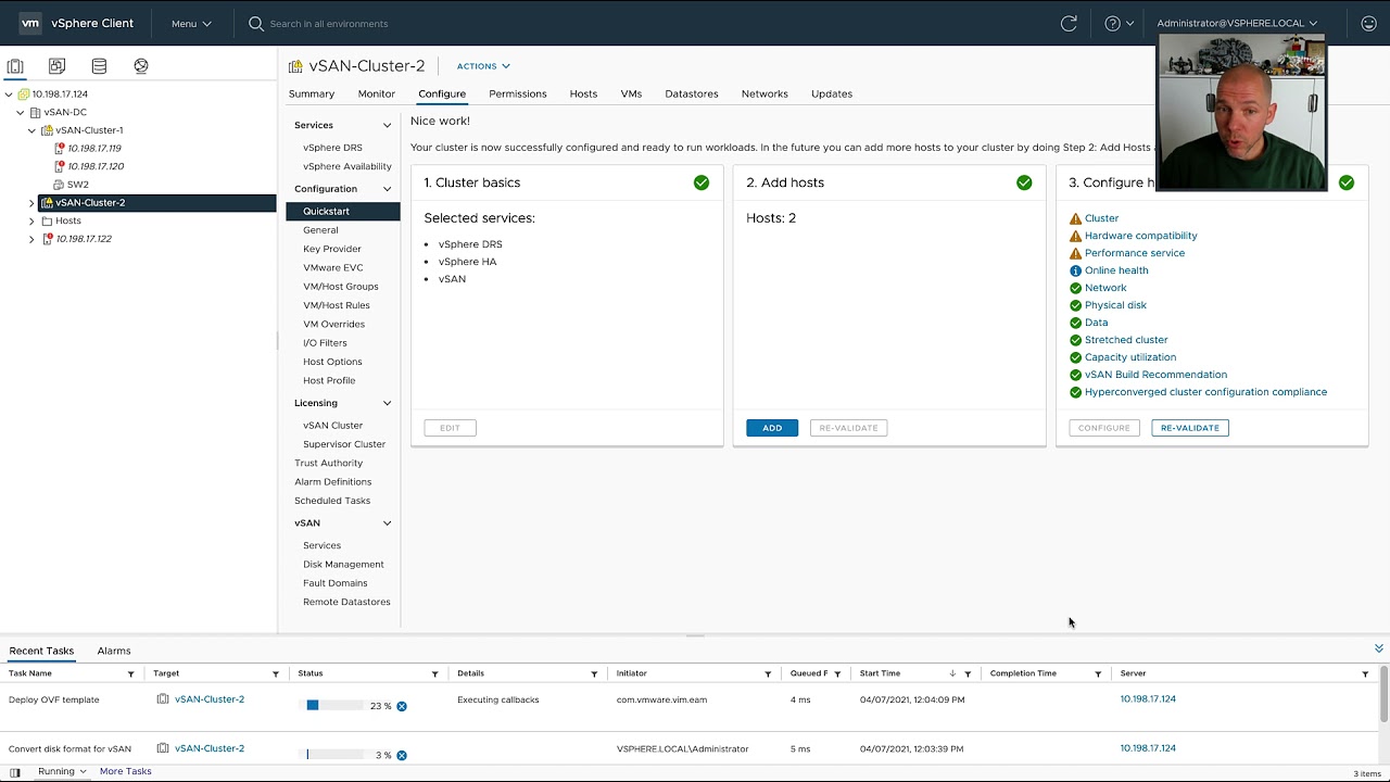 vSAN 7.0 U1 - Shared Witness Appliance demo