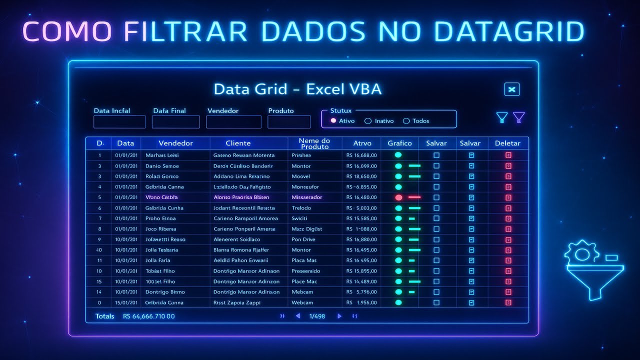 Como filtrar dados no DataGrid do Excel VBA | Tutorial completo
