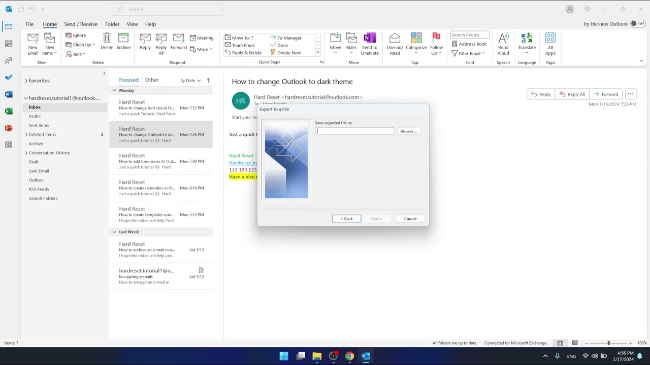 Как экспортировать контакты из Outlook