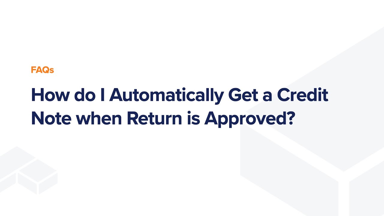Can I create Credit Note automatically when Return is Approved? #distributo
