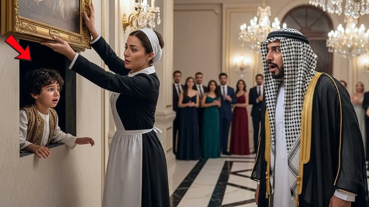 سمعت الخادمة بكاءً خلف الجدار أثناء حفل الملياردير العربي... ما رأته صدم الجميع...