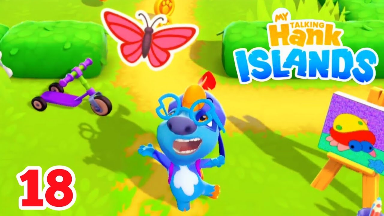 Hank likes catching butterflies! My Talking Hank Islands Gameplay Walkthrough - Part 18
