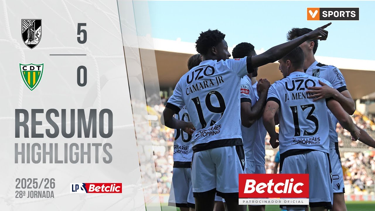 Resumo: Vit&oacute;ria SC 5-0 Tondela (Liga 25/26 #28)