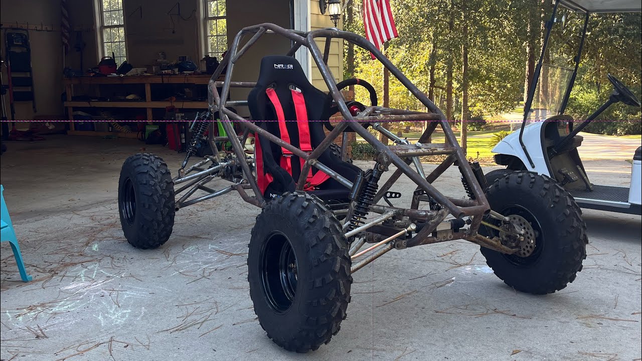 Diamond J Customs Adjustable Shock demonstration on a KJRaycing VF-1 Crosskart