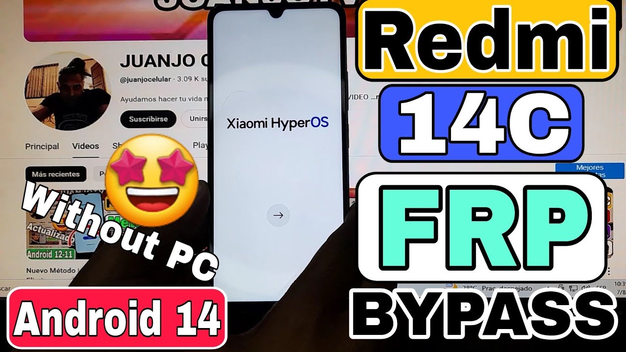 Redmi 14C HyperOs Eliminar Cuenta Google 2025 | Without PC | Redmi 14C FRP Bypass 🤩