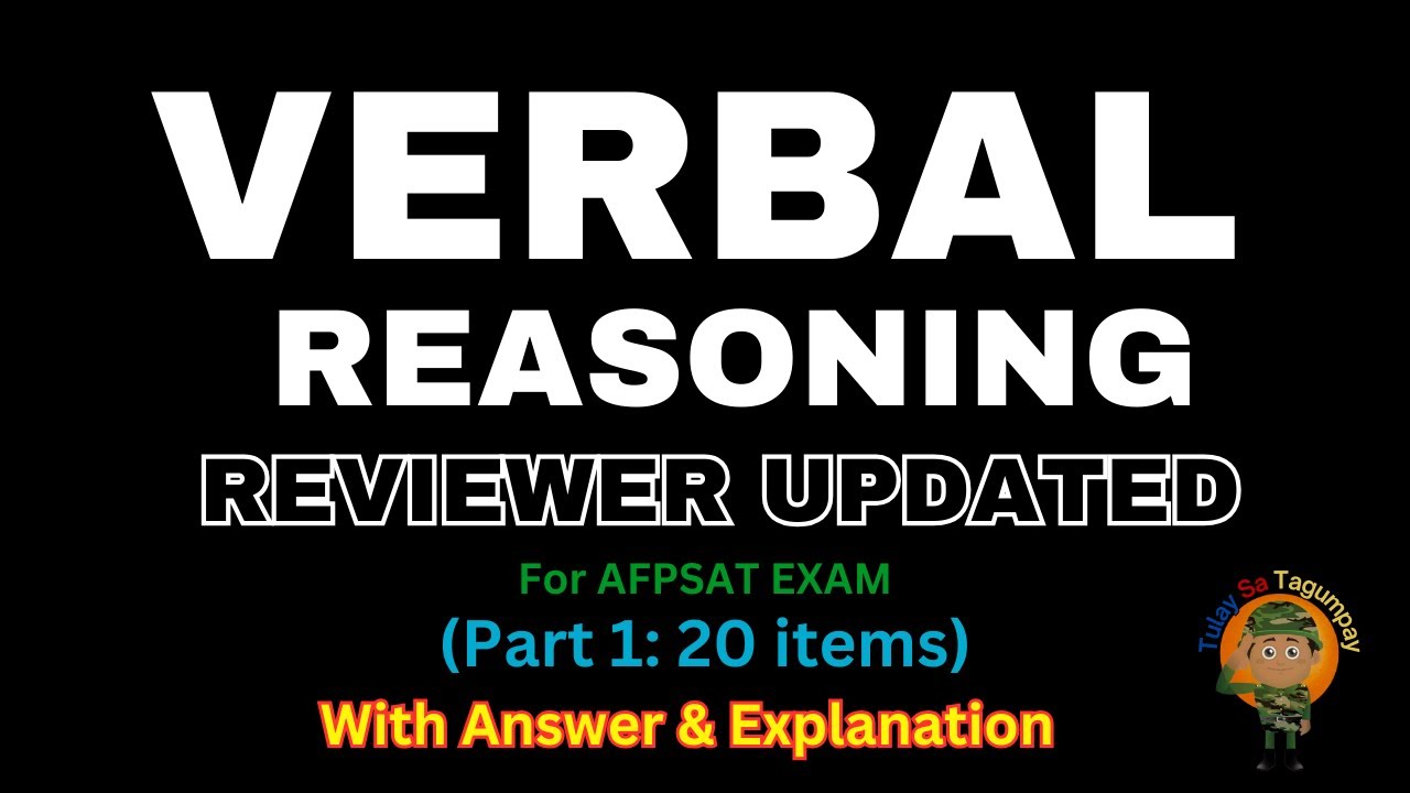 FREE AFPSAT Reviewer (UPDATED VERBAL REASONING-Part 1 w/ Answers)