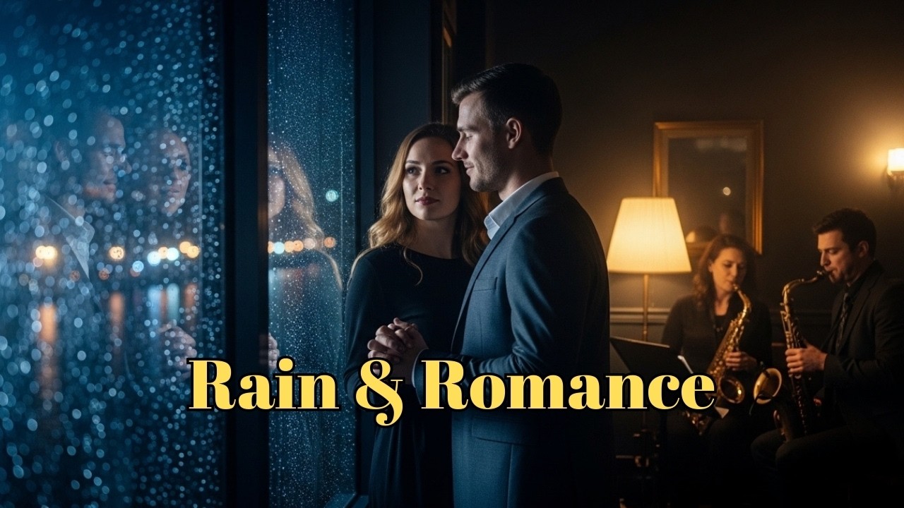 Soft Rain Romance Jazz 🎷 Gentle Male Female Duet for Calm Night Listening