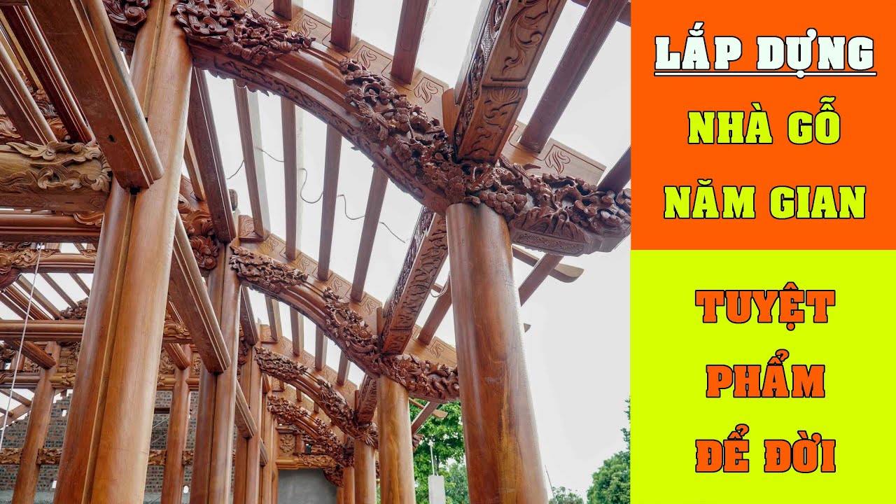 🔴[Nhà Gỗ Nam Thành Phát]  Nhà Gỗ 5 Gian Kích Thước Tiêu Chuẩn | Gỗ Lim Lào