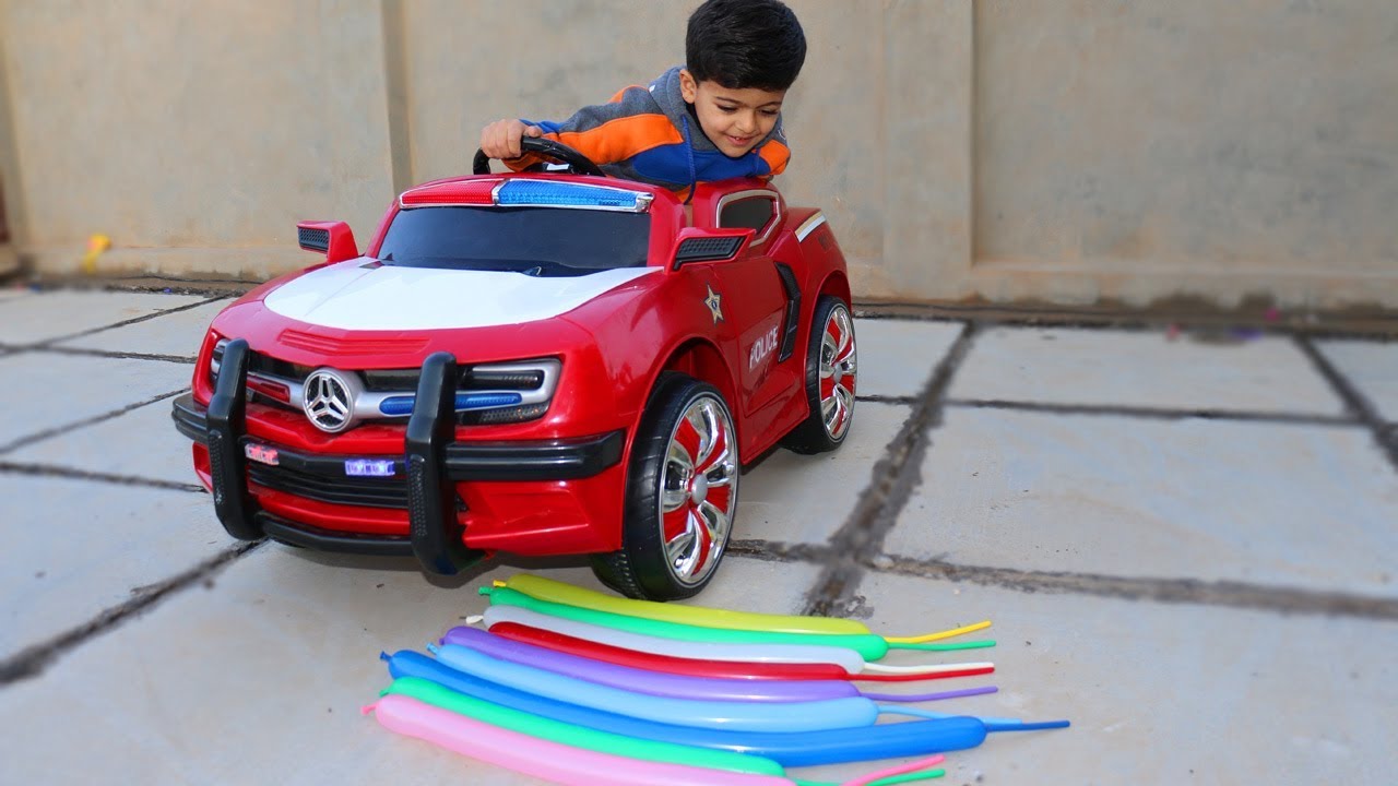 يوسف فقع البالونات بالسيارة وخربت سيارته