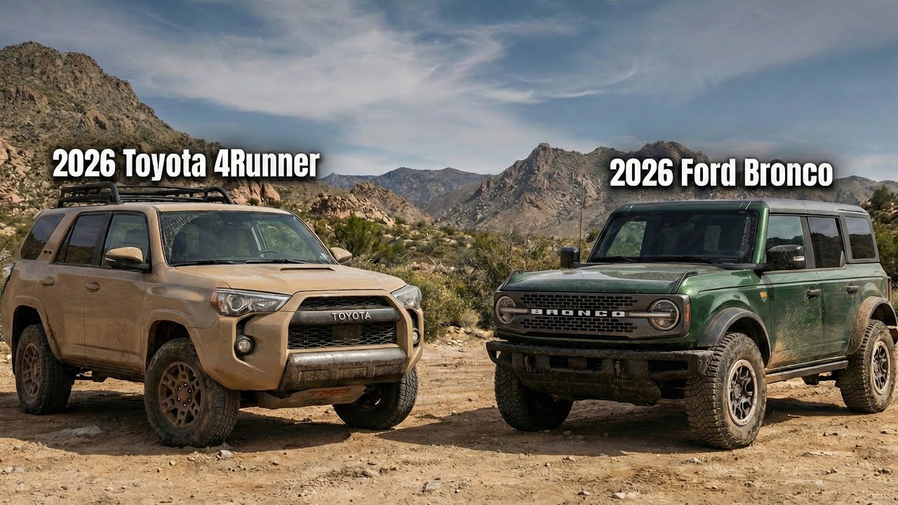 Toyota 4Runner 2026 года против Ford Bronco 2026 года | Сравнение внедорожников