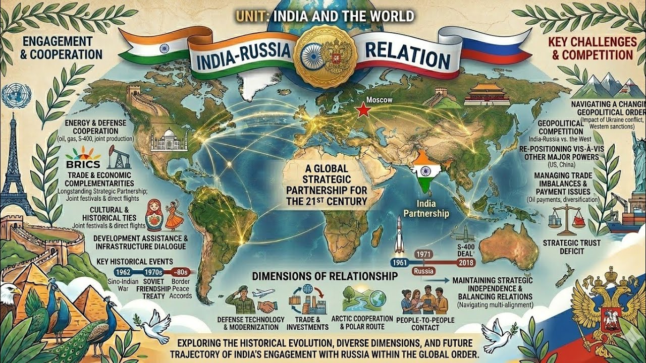 India- Russia Relations Unit 2(c) || India and the world political science 
