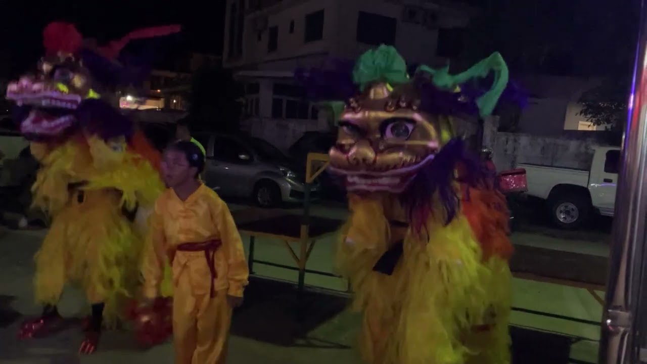 Chinese New Year, lion dance at home in Sandakan sabah Malaysia