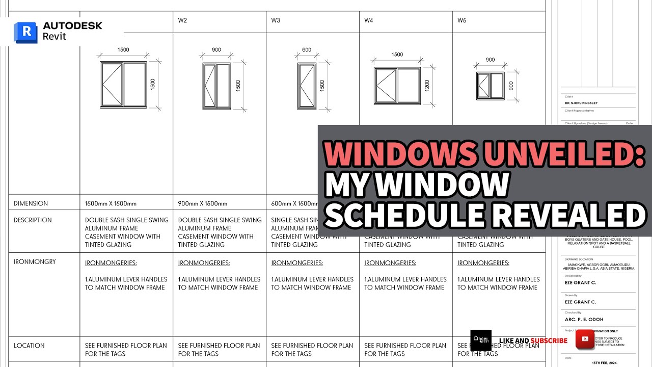 Window Schedule in Revit 2024 | Revit Tutorial