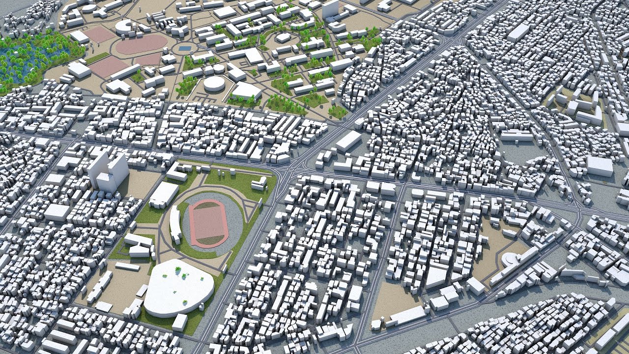 Jeonju and Iksan city South Korea 3d model 60km
