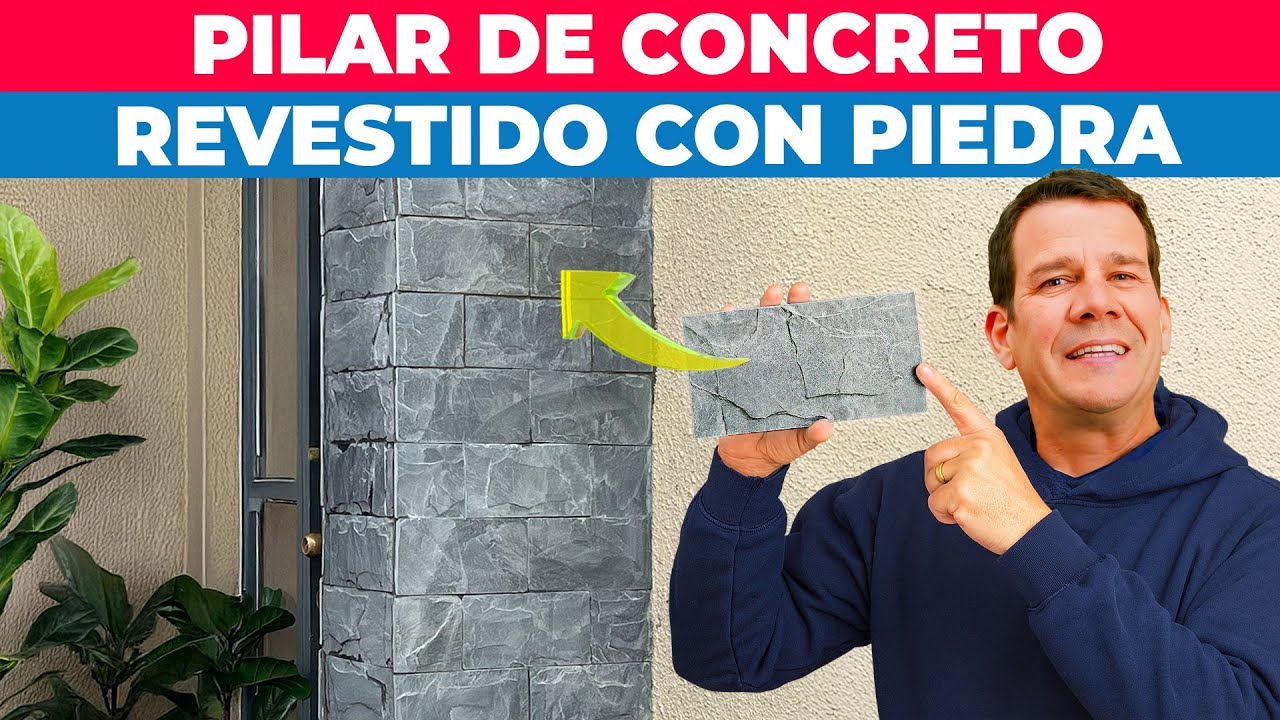 Cómo revestir un pilar de concreto con piedras