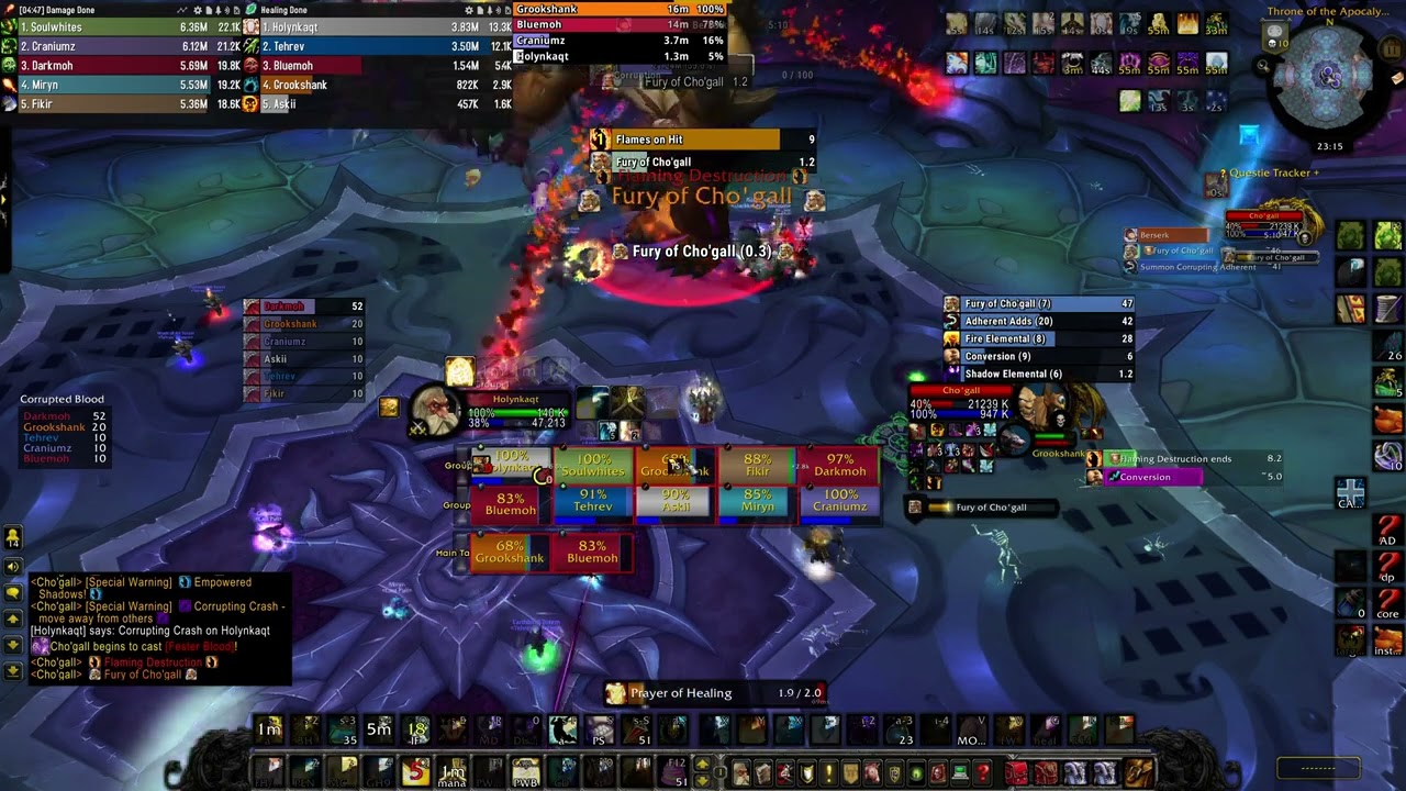 Wow Classic Cataclysm Disc Priest HC PoV Cho'gall 10 Man Heroic Kill
