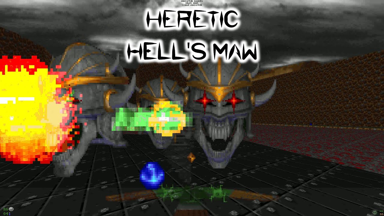 Old Games - Heretic / E1M8 - Hell's Maw / PC Gameplay 1080p