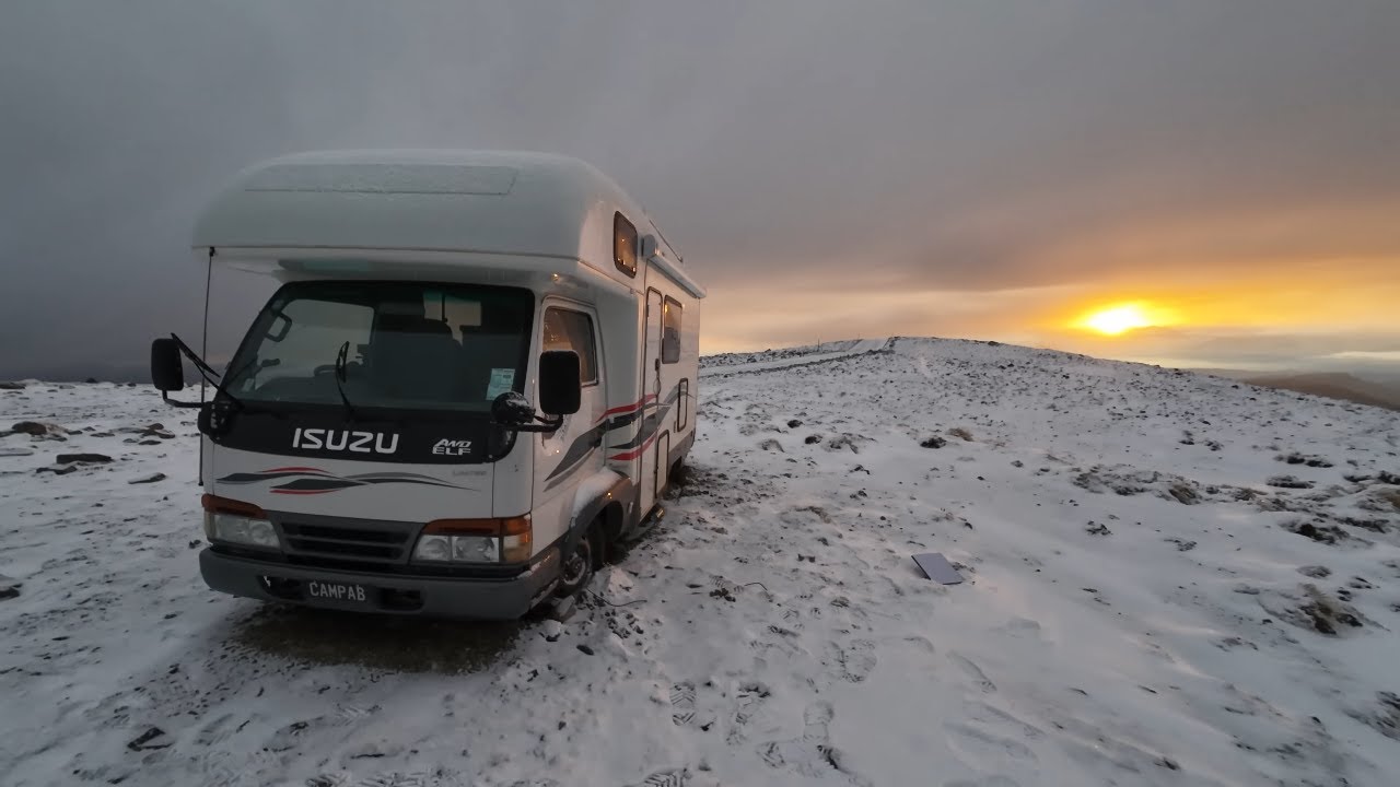 Stranded!  Winter Van Camping Stuck In Snow Blizzard