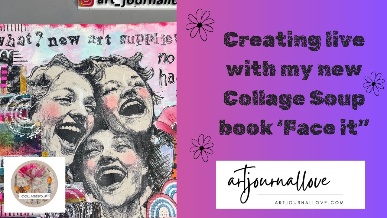 Creating live with my new Collage Soup book 