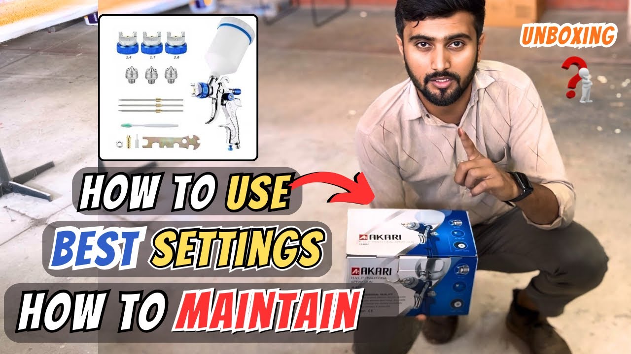 Spray Gun Unboxing | How to Set-Up Spray Paint Gun In Hindi | Spray Gun Adjustment