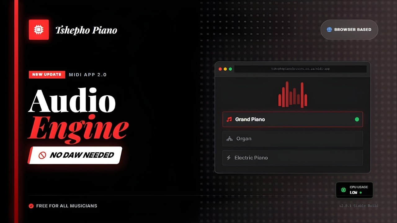 Web-Based MIDI Visualizer with BUILT-IN Sounds