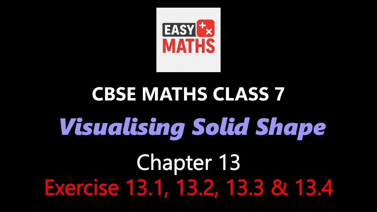 Class 7 Chapter 13 Exercise 13.1,  13.2, 13.3 & 13.4 Visualising Solid Shape CBSE New Syllabus NCERT