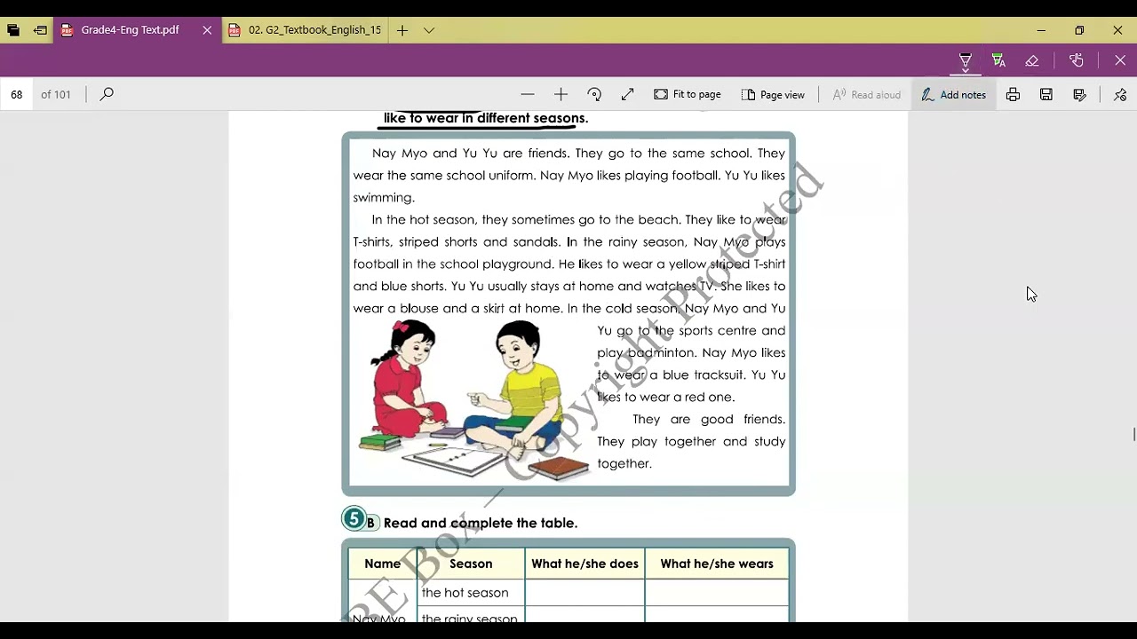 Grade(4) English Unit(7) Lesson (2) 5A, 5B