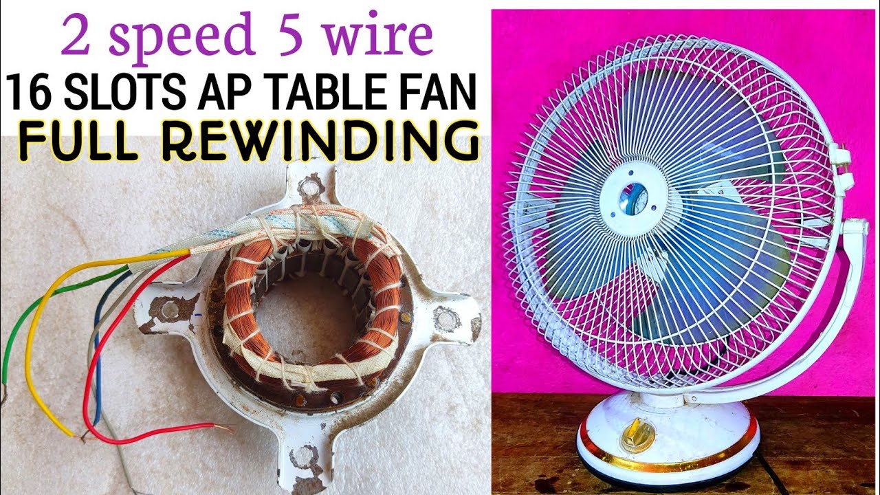 16 slot 2 speed ap table fan Rewinding || copper wire 2880 Rpm / ap table fan winding original data
