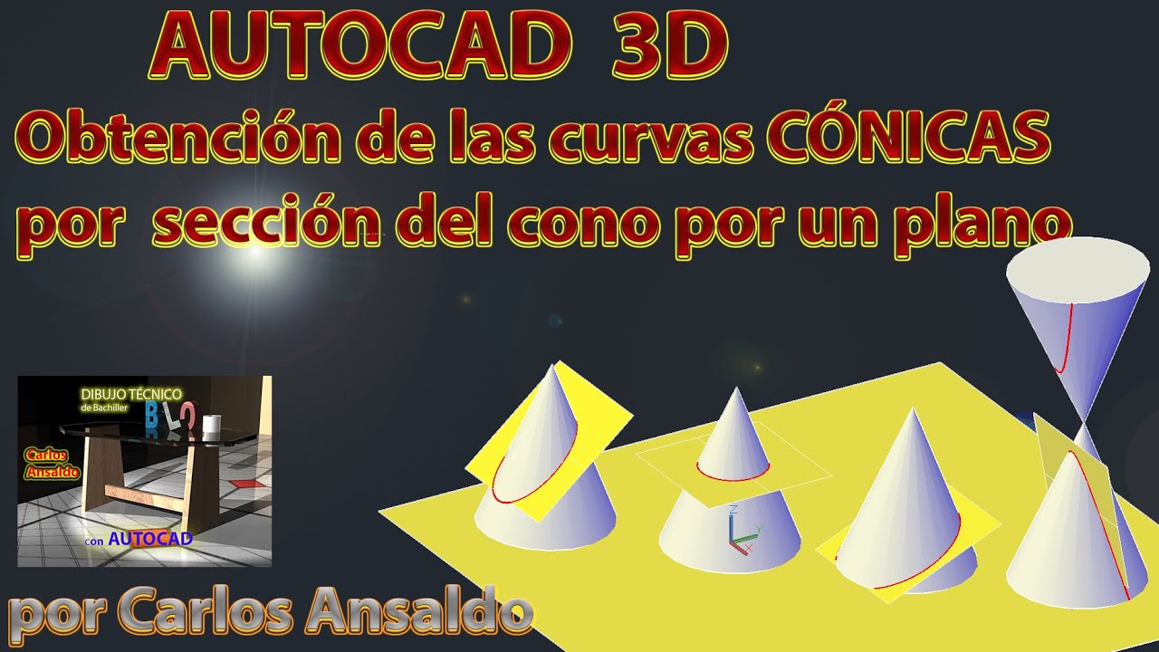 1   AUTOCAD 2D - BACHILLERATO: Cónicas obtenidas por SECCIÓN del cono