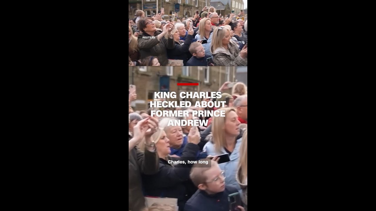 King Charles heckled about former prince Andrew