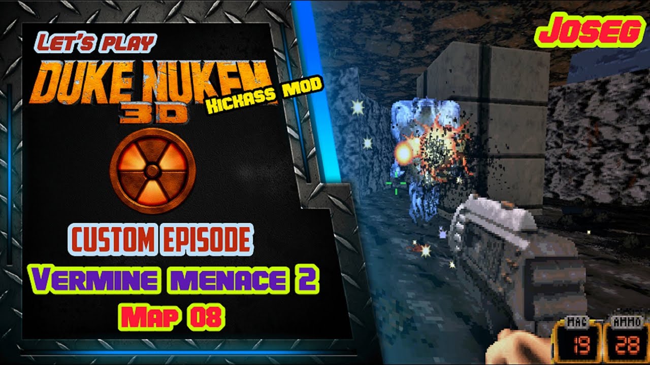 Let's play Duke Nukem 3D Kickass Mod | Vermin Menace 2 | Map 08